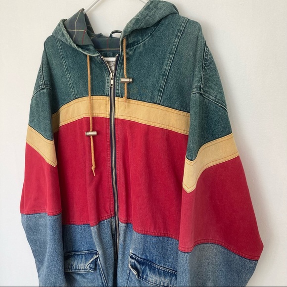 Vintage 4x colour Denim Jacket - Picture 2 of 5